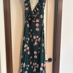 Lulu's Pink Ruffled Pleated Maxi Dress for Weddings